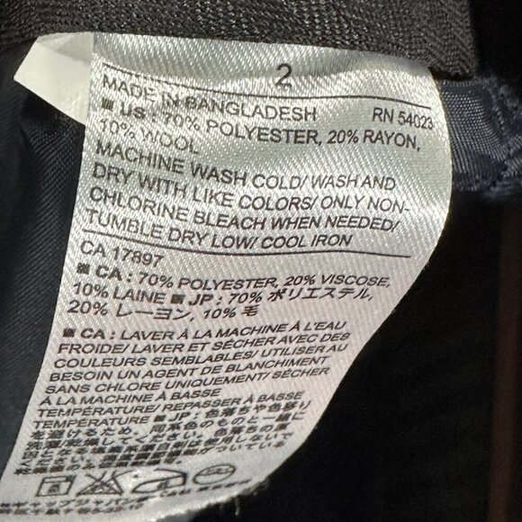 Banana Republic Pants Womens 2 Straight Trouser Blue Plaid Wool Blend Pockets - Picture 8 of 8